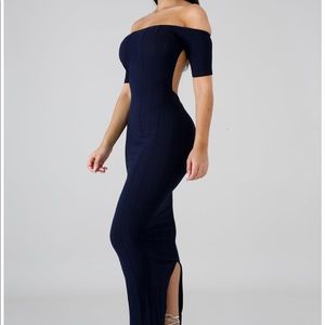 Backless Navy Dress